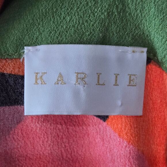 Karlie Tropical Colorful Palm Print Oversized Tunic Top Size Medium - Picture 4 of 5